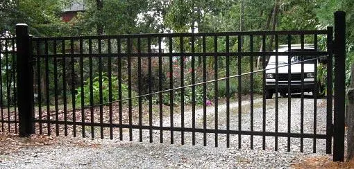 straight flat top driveway gate