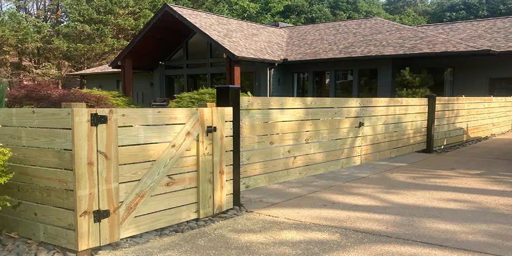 horizontal boards wood privacy fence and gates
